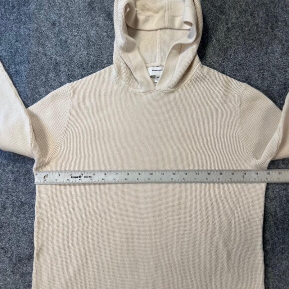 Banana Republic Women’s M Waffle Knit Cream Hoodie  Minimalist Cozy Y2K - Picture 6 of 9